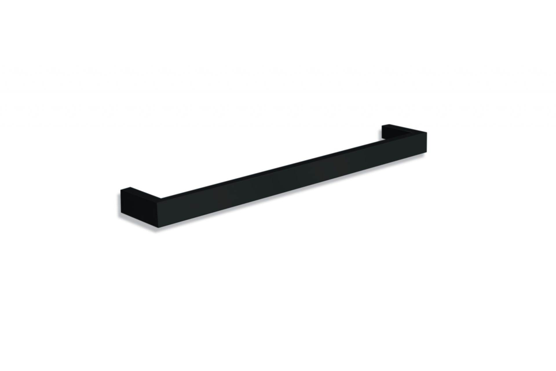 single matte black heated towel rail