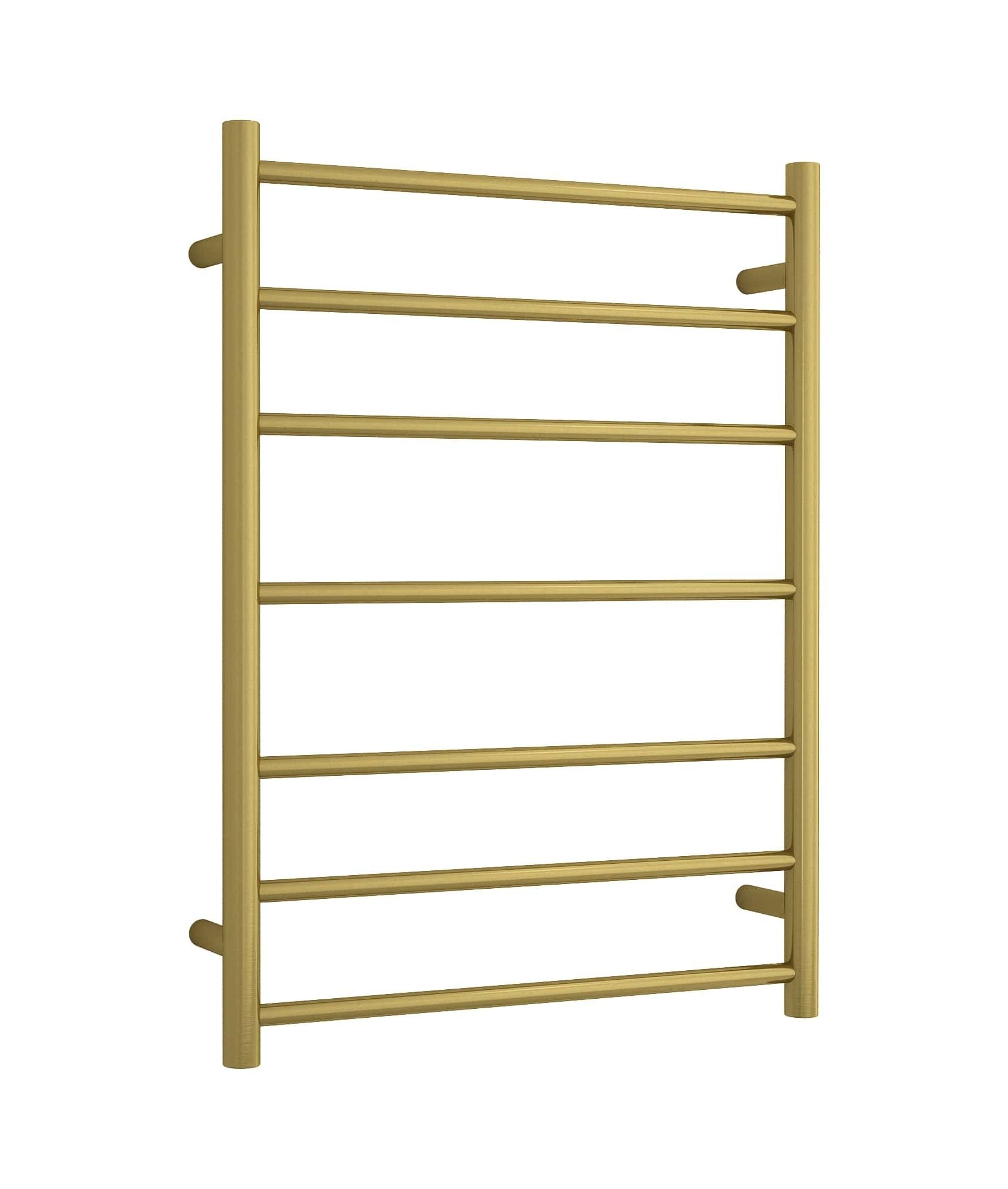 brushed gold heated bathroom towel rail