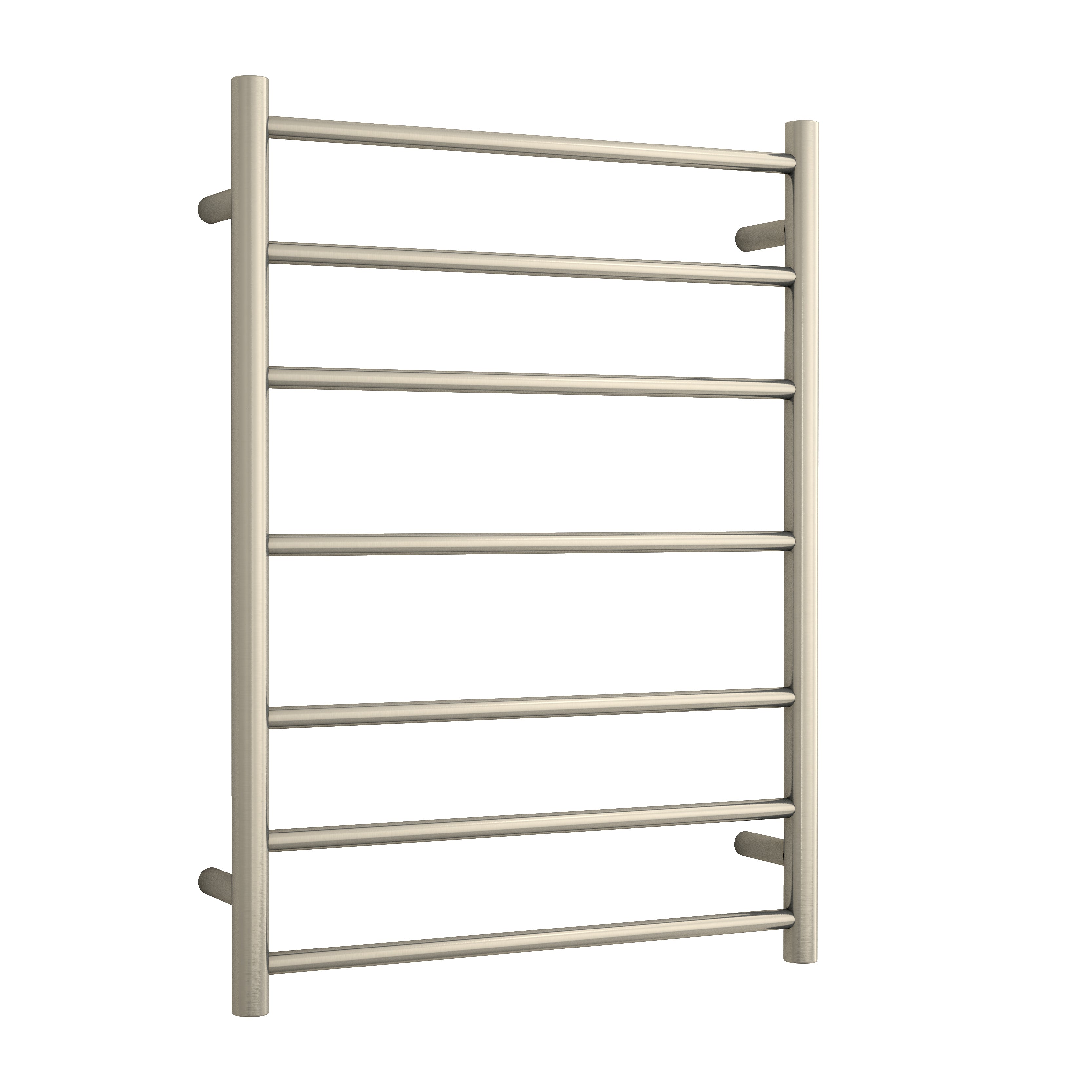Brushed nickel heated towel rail