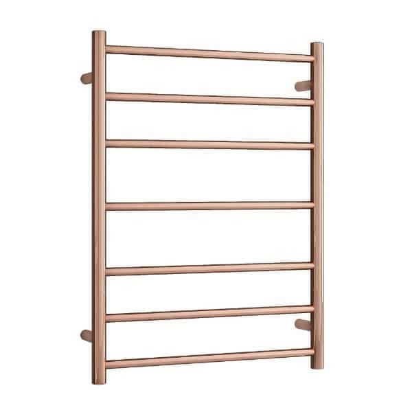 Rose gold heated bathroom towel rail 