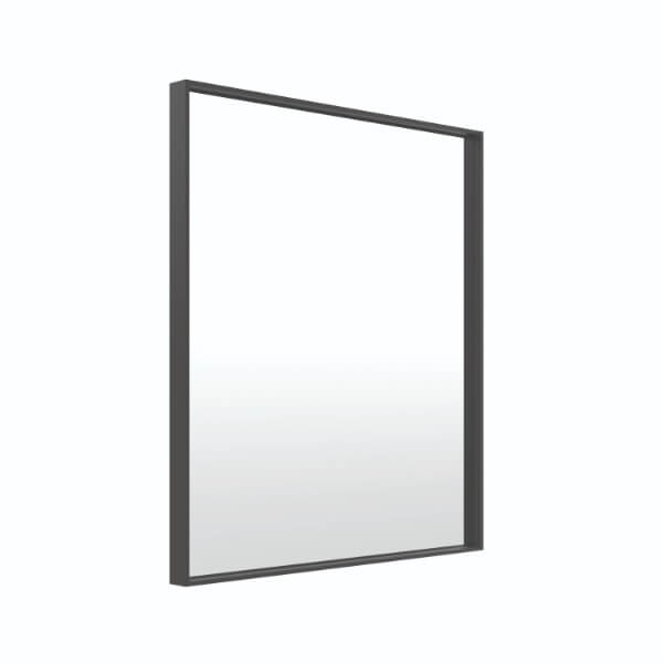 Square vanity bathroom mirror with matte black frame