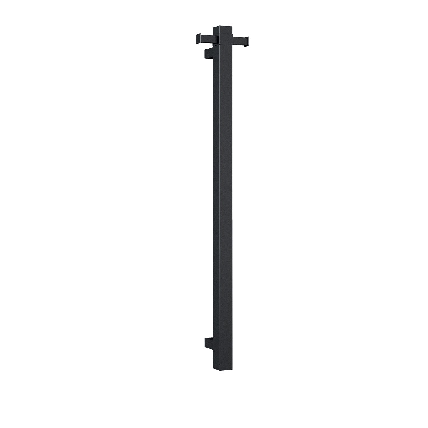 square vertical heated towel rail with hook