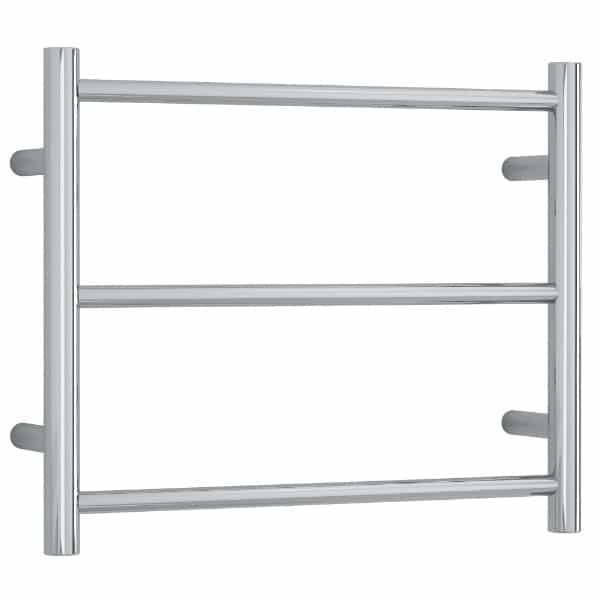 Thermogroup 3 Bar Straight Round Heated Towel Rail Polished Stainless Steel 550x450mm