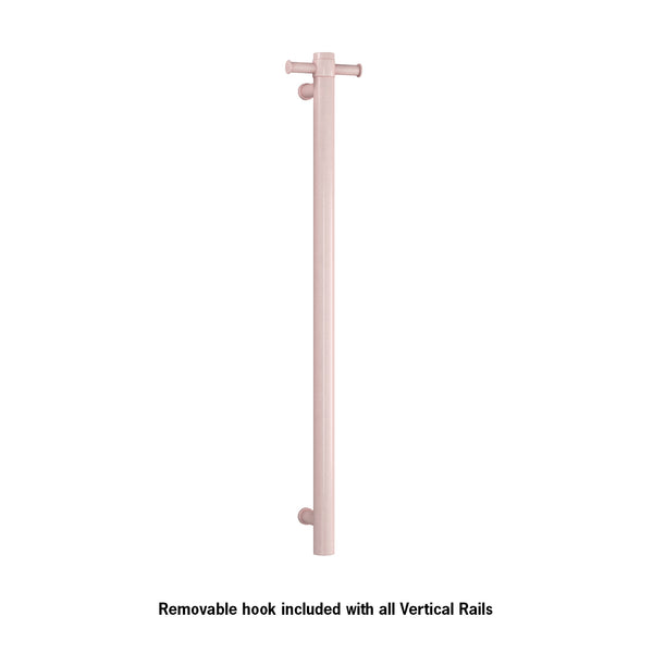 Thermogroup Straight Round Vertical Single Heated Towel Rail Dusty Pink