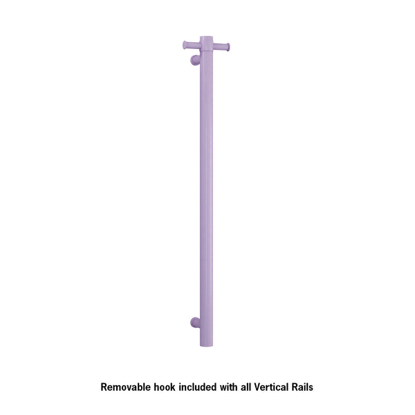 Thermogroup Straight Round Vertical Single Heated Towel Rail Lilac Satin