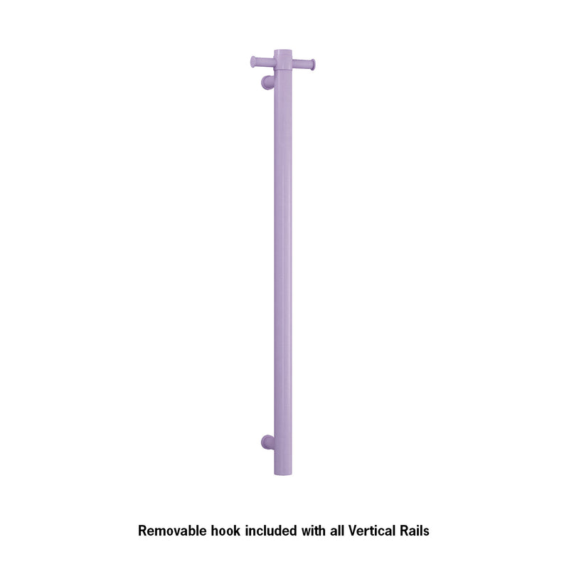 Thermogroup Straight Round Vertical Single Heated Towel Rail Lilac Satin