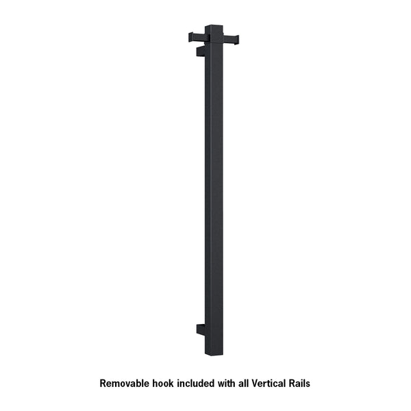 Thermogroup Straight Round Vertical Single Heated Towel Rail Matte Black