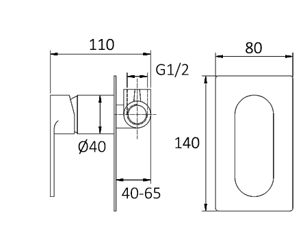 Vetto Shower Mixer Gun Metal (7152497262743)