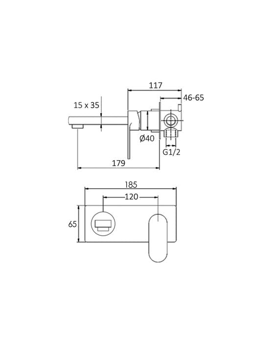 Vetto Wall Basin Mixer Gun Metal (7152549822615)