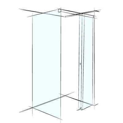 Donii Custom Frameless Sliding Square Corner Set-in