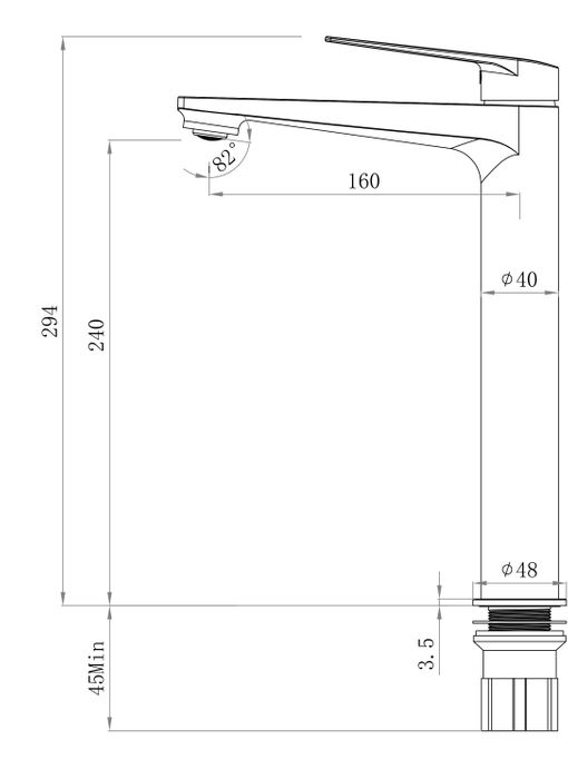 Zevio Tall Basin Mixer Matte Black (7152437592215)