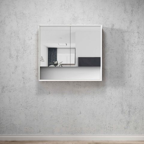 Boston Matte White Mirror Cabinet 900 (7177950199959)