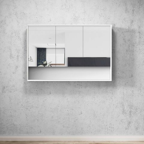 Boston Matte White Mirror Cabinet 1200 (7177962619031)