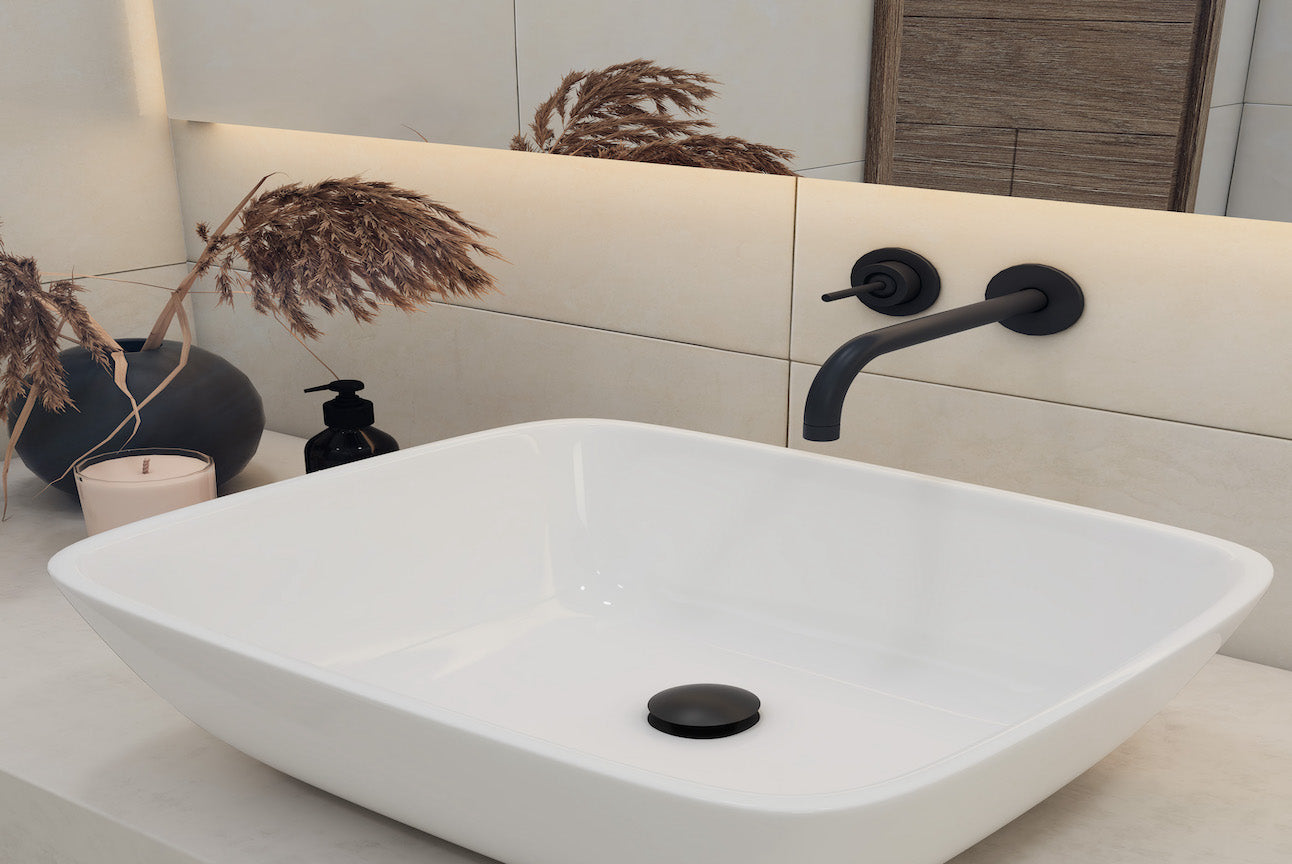 Linsol 32/40 Universal Pop-up Plug & Waste Matte Black (7193778258071)