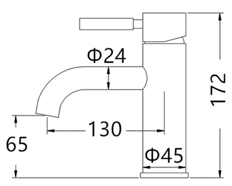 Pavia Curved Basin Mixer Chrome