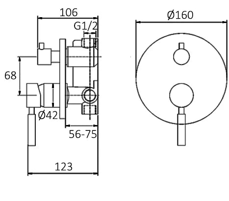 Pavia Shower Mixer With Diverter Chrome