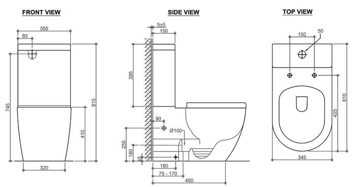 Deluso Rimless Toilet Suite (7119655207063)