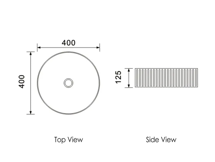 Otti Marlo Round Fluted Counter Mount Basin Matte White 400