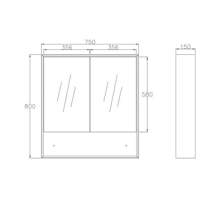 Otti Byron Natural Oak Mirror Cabinet 750mm