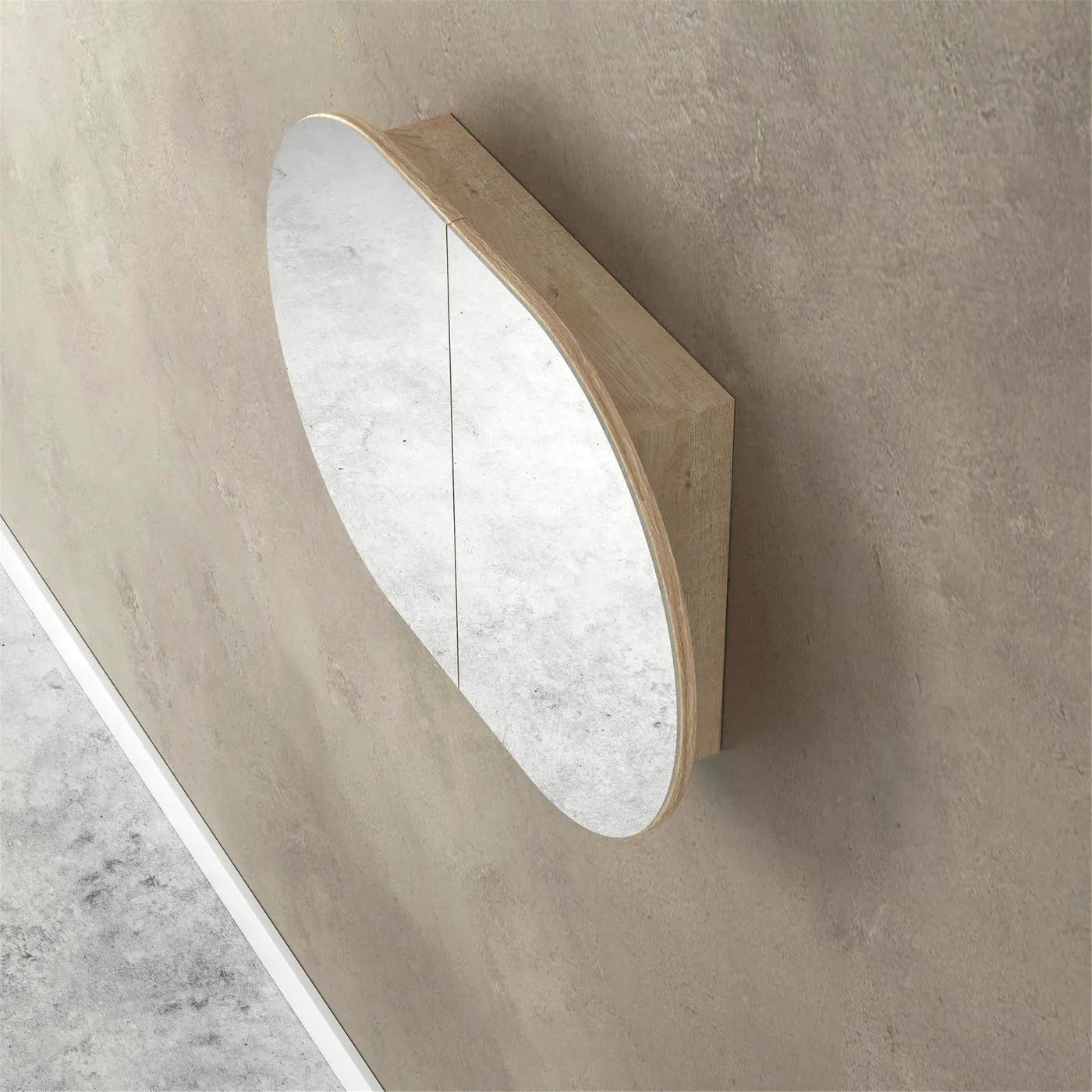 Otti Bondi Shaving Cabinet Natural Oak 900mm