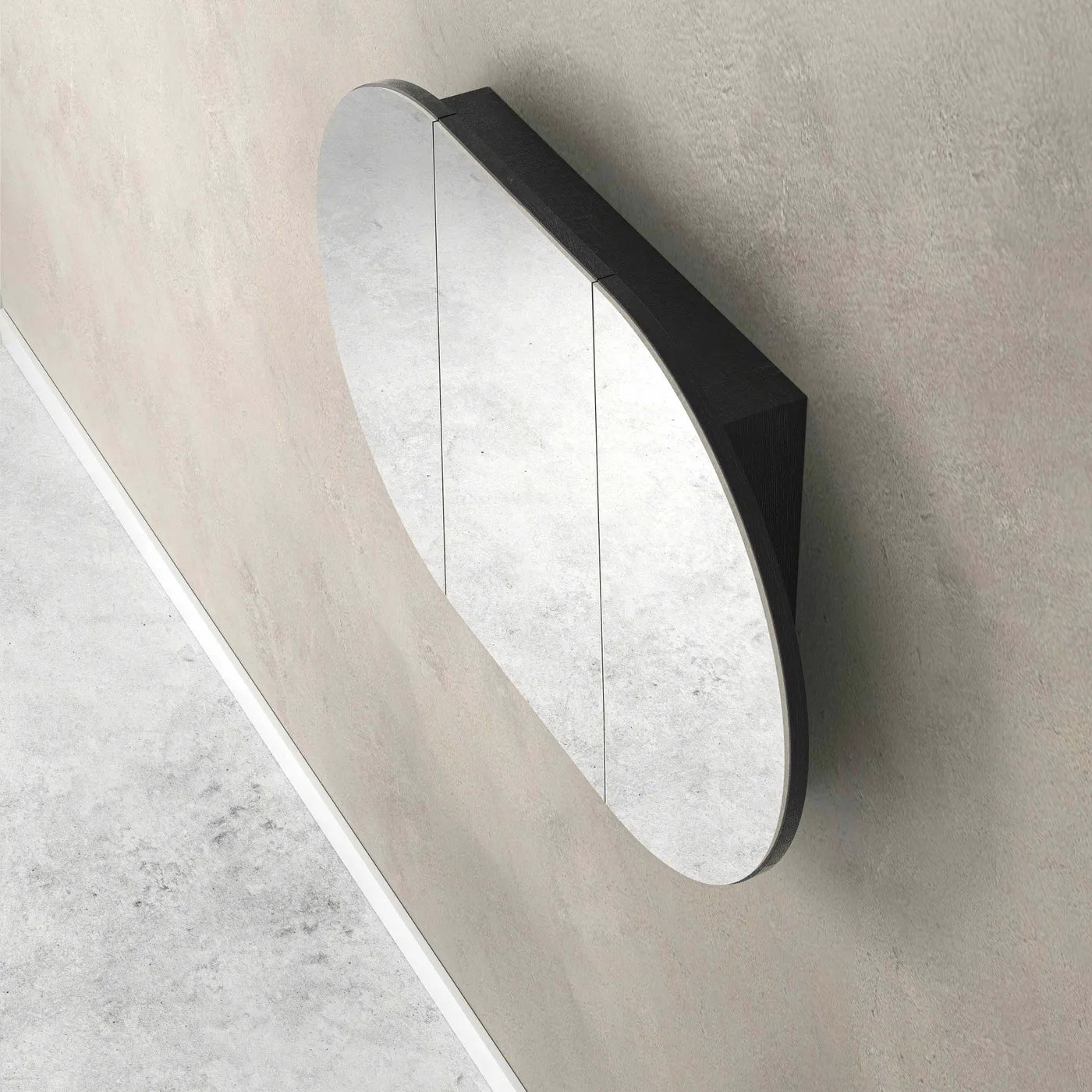Otti Marlo Matte Black Mirror Cabinet 1200mm