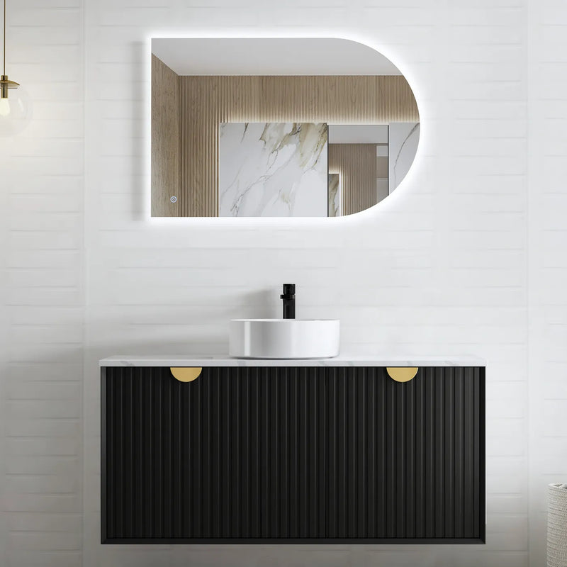 Otti Marlo Matte Black Wall Hung Vanity 1200mm