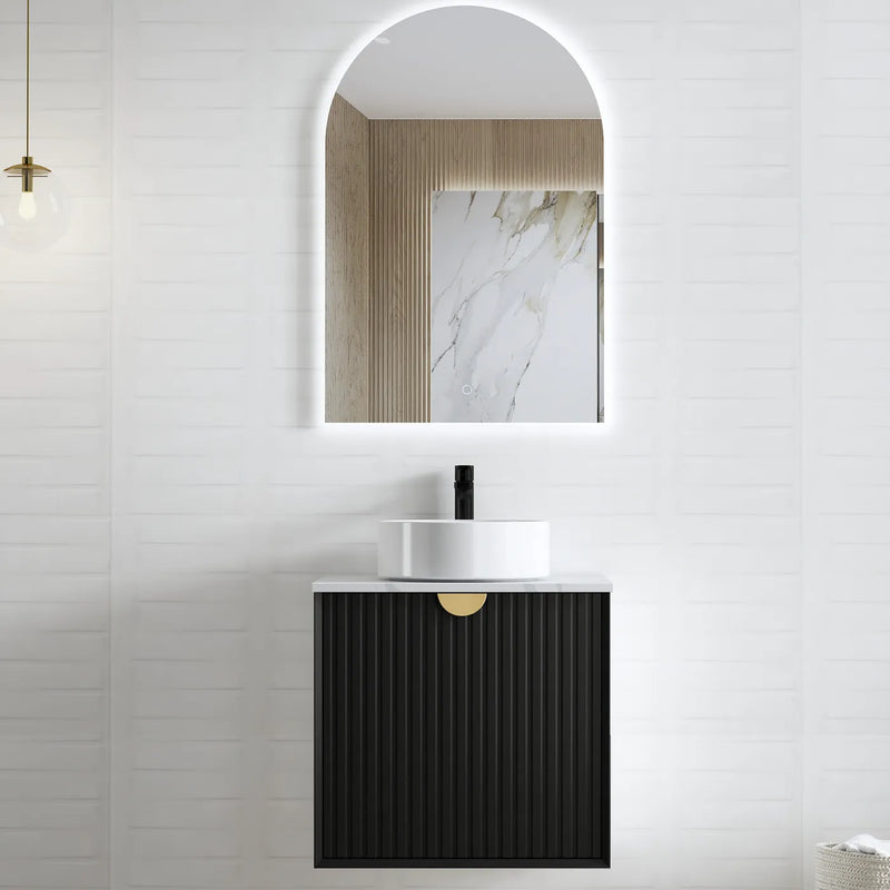 Otti Marlo Matte Black Wall Hung Vanity 600mm