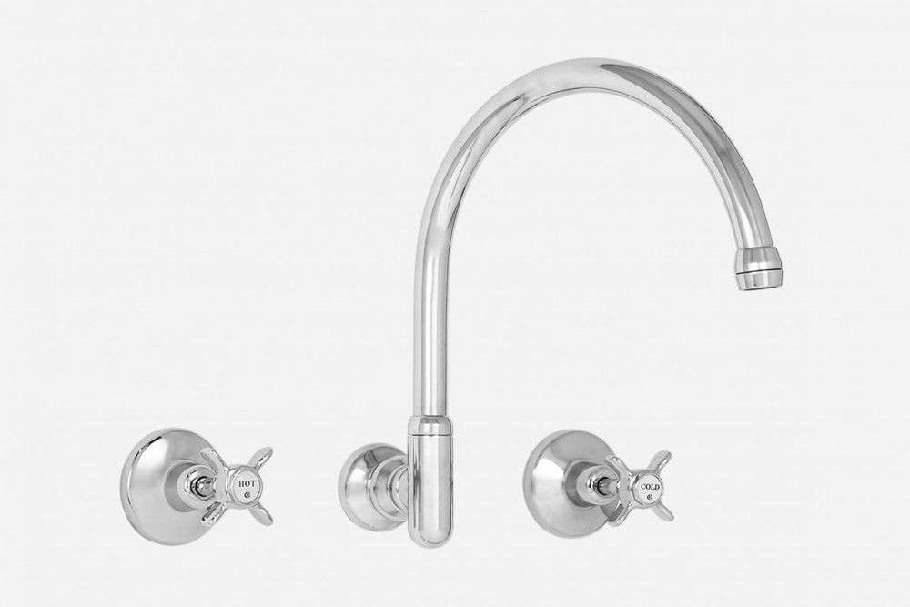 CB Ideal Heritage Wall Sink Set with Gooseneck Spa/Bath Filler