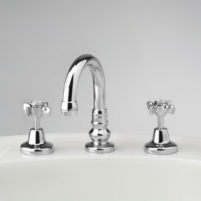 CB Ideal Heritage Basin Set with Swivel Gooseneck Outlet