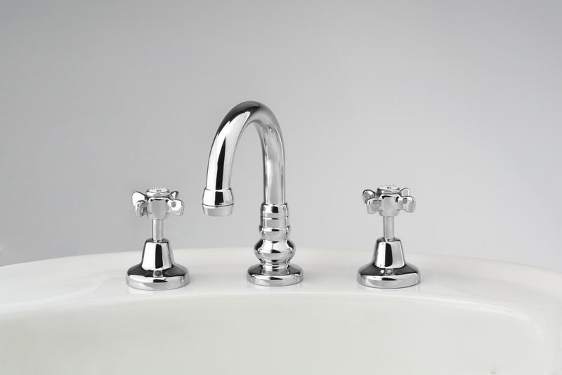CB Ideal Heritage Basin Set with Swivel Gooseneck Outlet