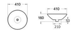 Semi Insert Basin 410 x 410 Matte White (7123048792215)