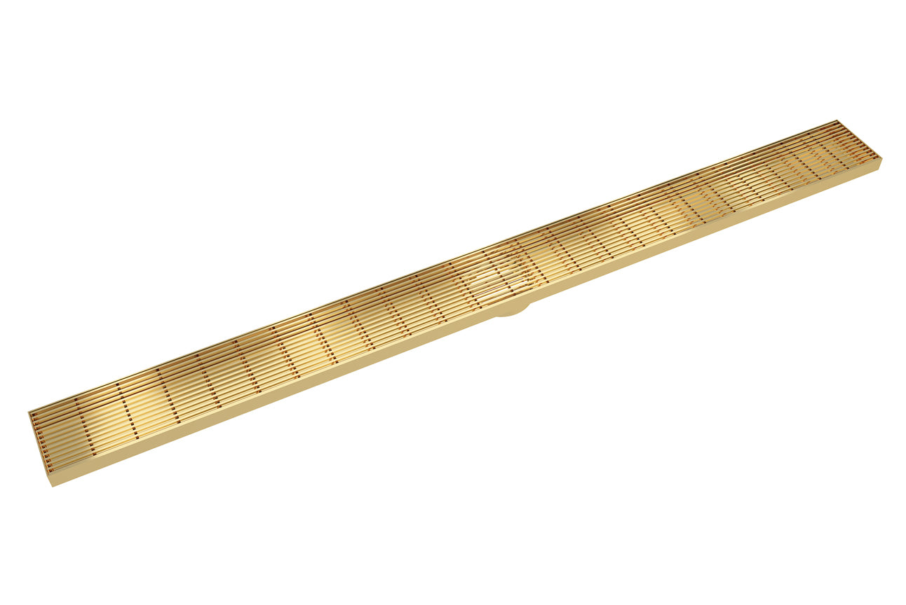 l 1200 Bathroom Shower Heelguard Channel Grate Brushed Brass