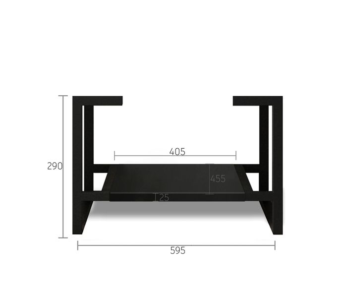 Otti Marlo Matte Black Wall Hung Vanity 600mm