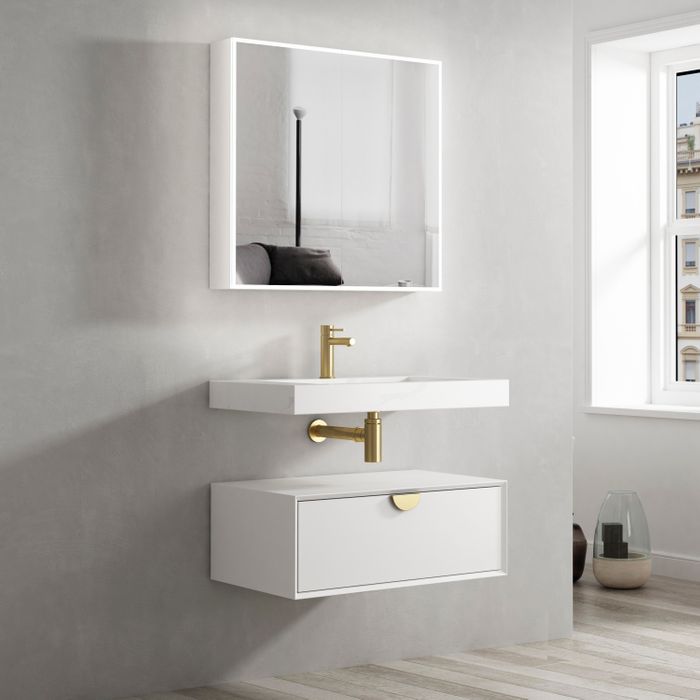 Otti Moonlight Wall Hung Matte White Basin 750x460
