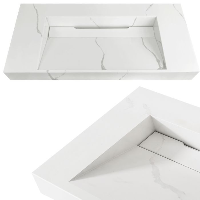 Otti Moonlight Wall Hung Matte White Basin 750x460