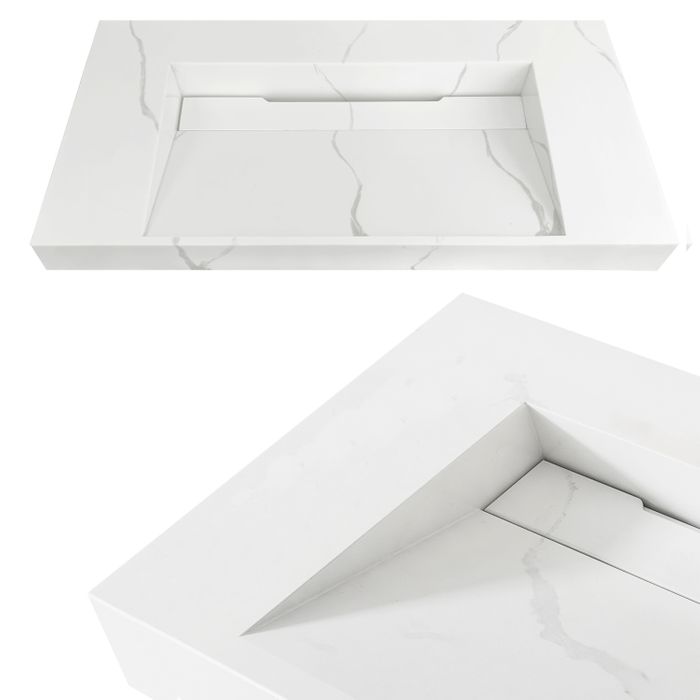 Otti Moonlight Wall Hung Matte White Basin 900x460