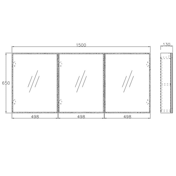 Moonlight LED Mirror Cabinet 1500 (7177922379927)