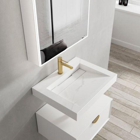 Otti Moonlight Wall Hung Matte White  Basin 600x460