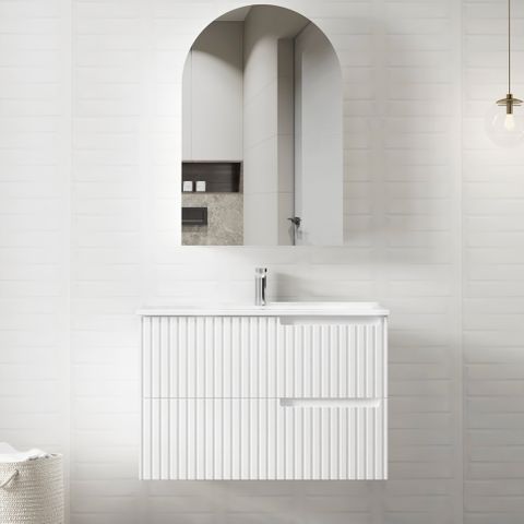 Otti Noosa Matte White Wall Hung Vanity 900mm