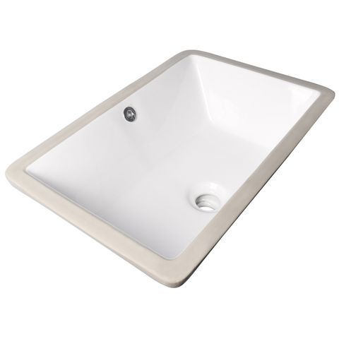 undermount ceramic basin glos white