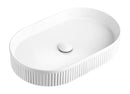 Otti Kensington Oval Fluted Counter Mount Basin Gloss White 560x350
