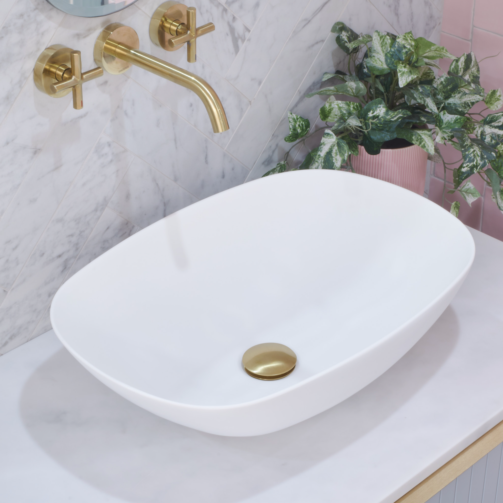 Donii Bollero Soft Rectangular solid surface vanity top Basin 540