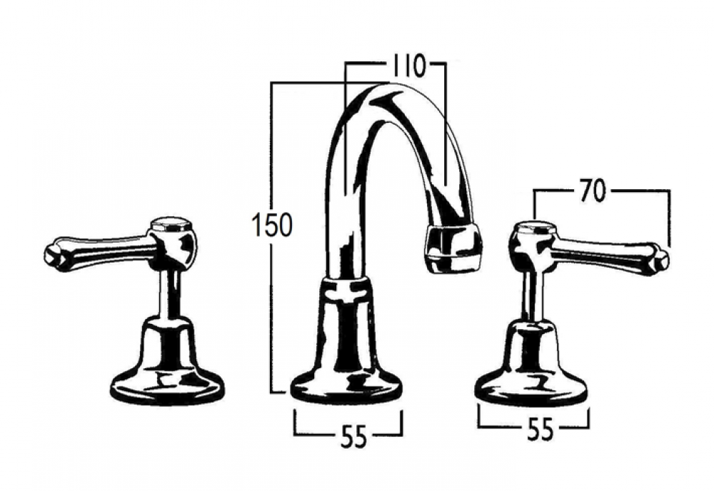 CB Ideal Roulette Lever Basin Set With Swivel Outlet