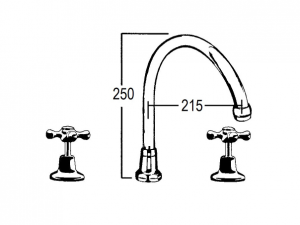 CB Ideal Roulette Hob Sink Set with Swivel Gooseneck Outlet