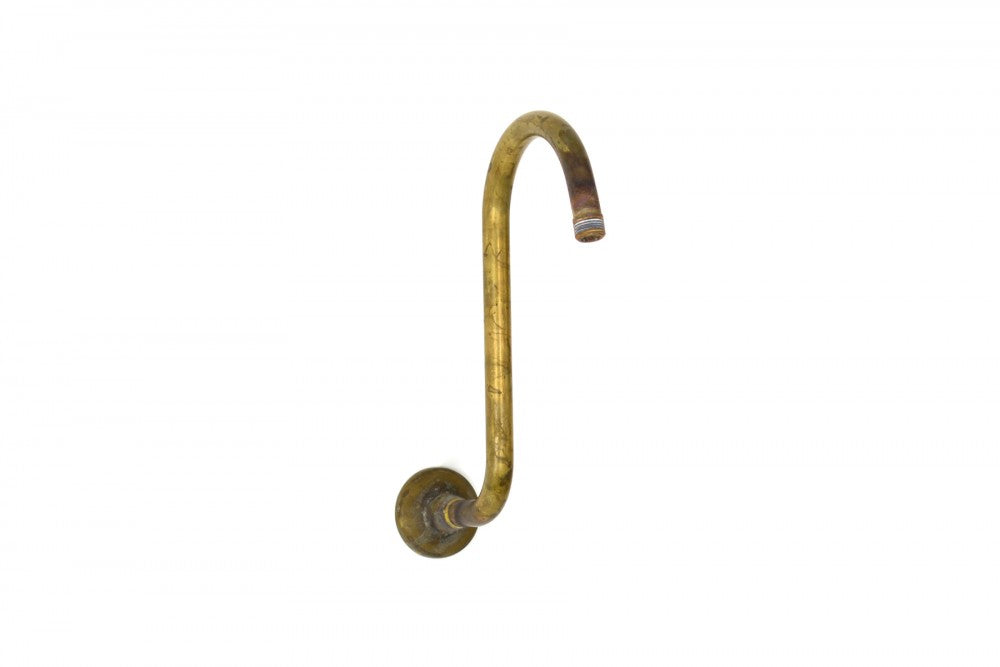 raw brass traditional gooseneck bathroom shower arm