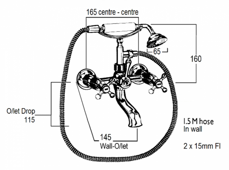 CB Ideal Roulette Bath Spout / Hand Shower With Diverter