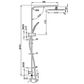 Twin Shower On Rail Square Brushed Nickel (7159725359255)
