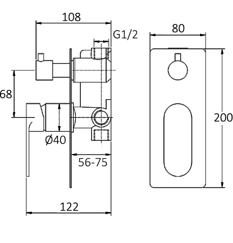 Vetto Wall DIverter Mixer Brushed Nickel (7152517120151)