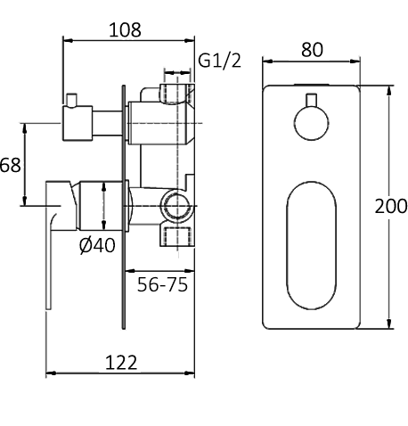 Vetto Diverter Mixer Chrome (7152506011799)